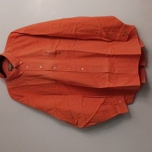 Arcadia size 2XT men's long sleeves shirt in orange coral.